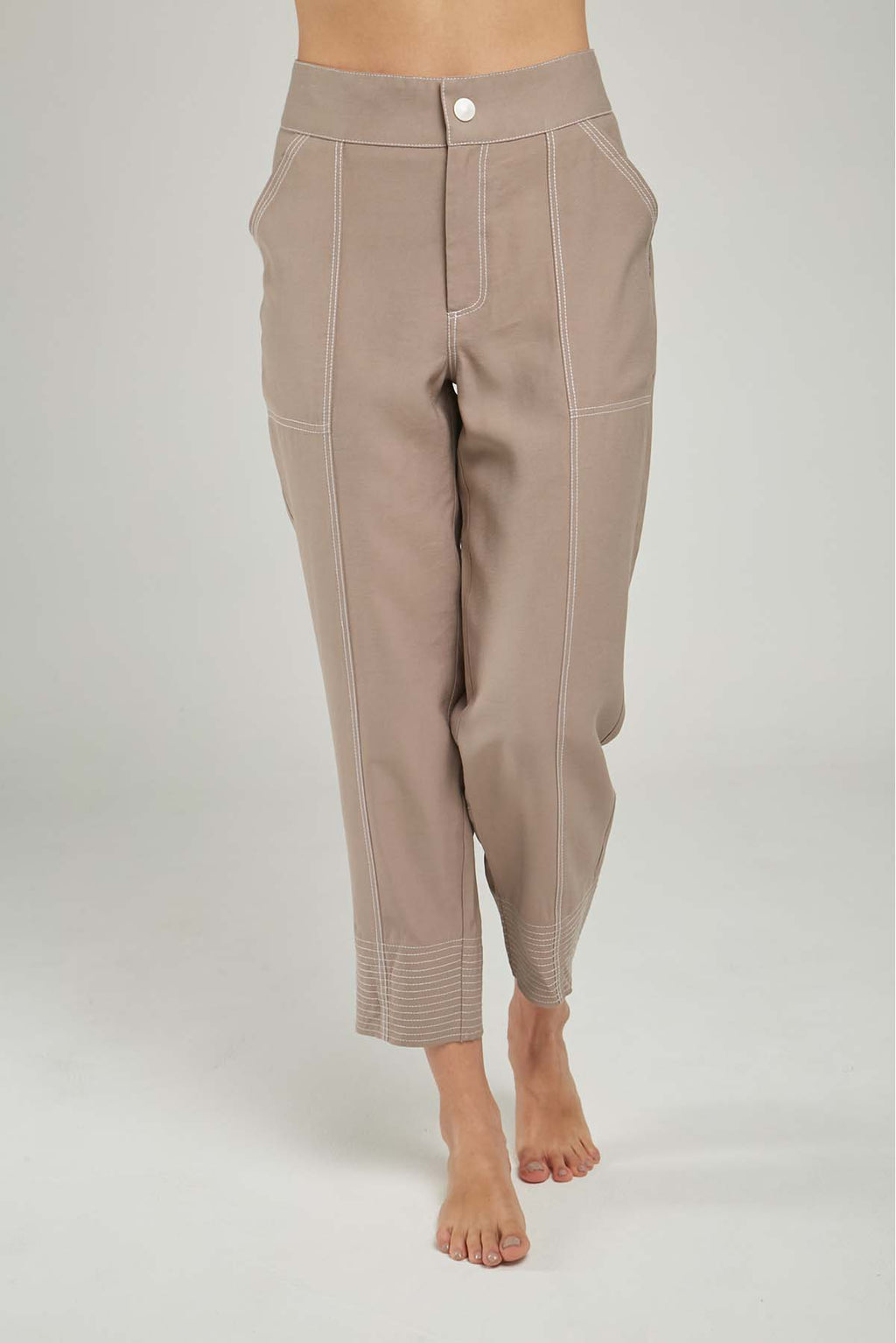 PANTALON BOTA PESPUNTE PESPESPUNTE DELANTE CINTU RESORTE