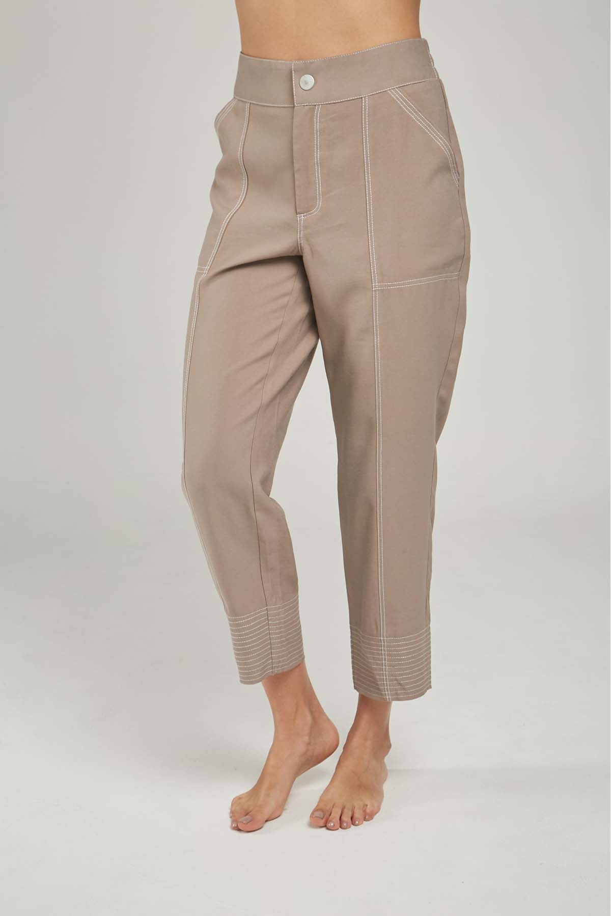 PANTALON BOTA PESPUNTE PESPESPUNTE DELANTE CINTU RESORTE