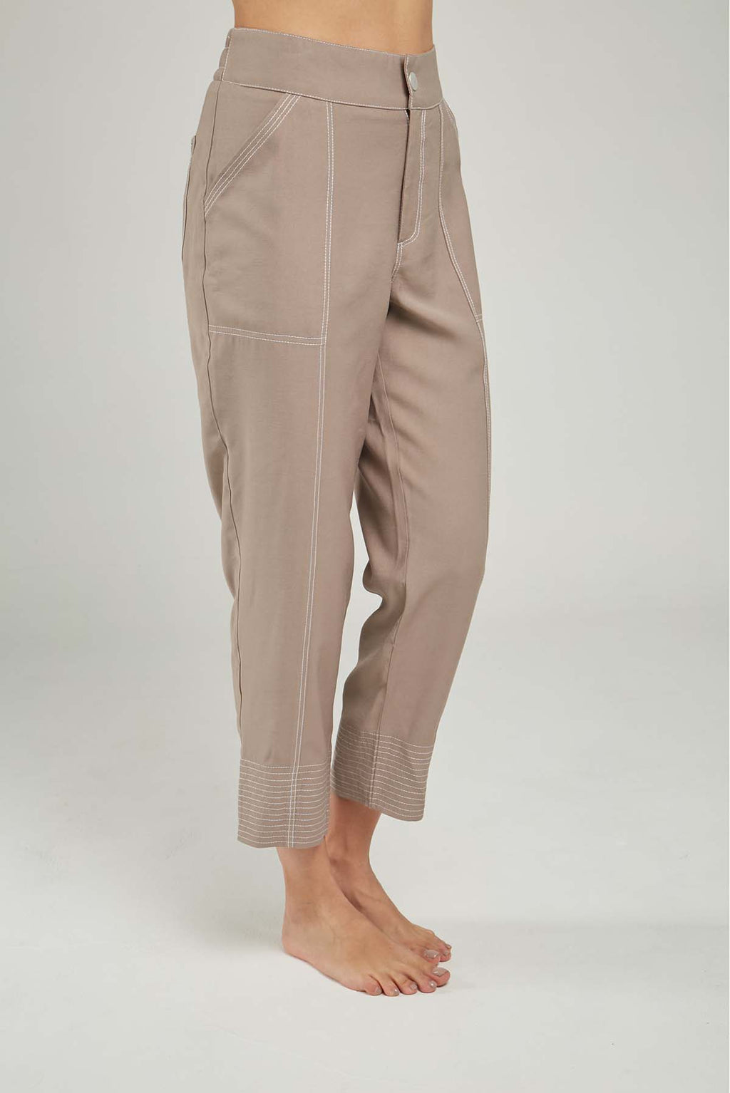 PANTALON BOTA PESPUNTE PESPESPUNTE DELANTE CINTU RESORTE