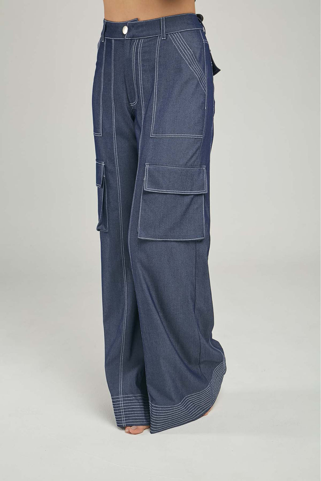 PANTALON DENIM TENCEL BOTA PESPUNTE  BOLSILLO DELANTERO