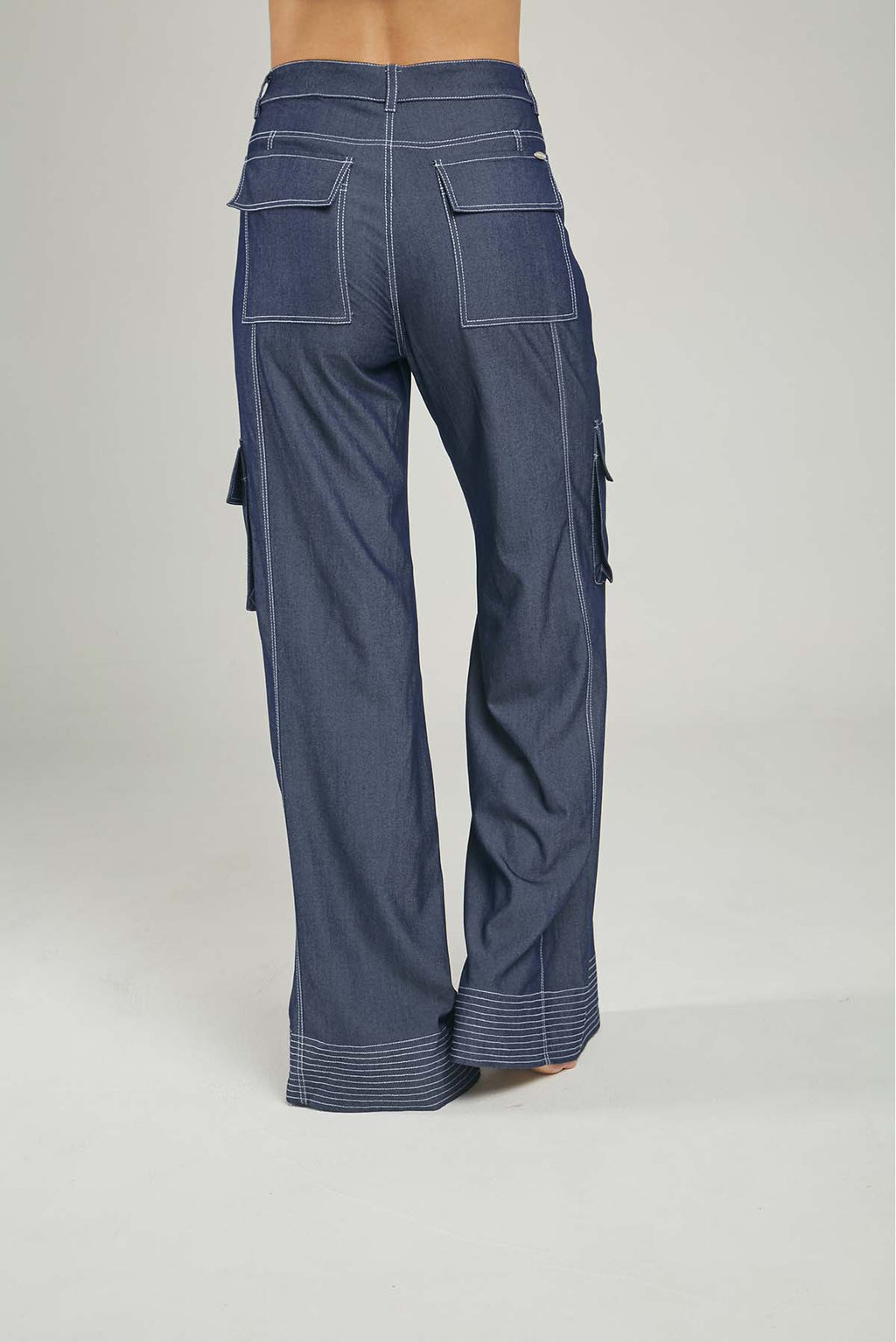 PANTALON DENIM TENCEL BOTA PESPUNTE  BOLSILLO DELANTERO