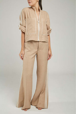 PANTALON PRETINA ELASTICO  HILADILLA LADO BOTA ANCHA