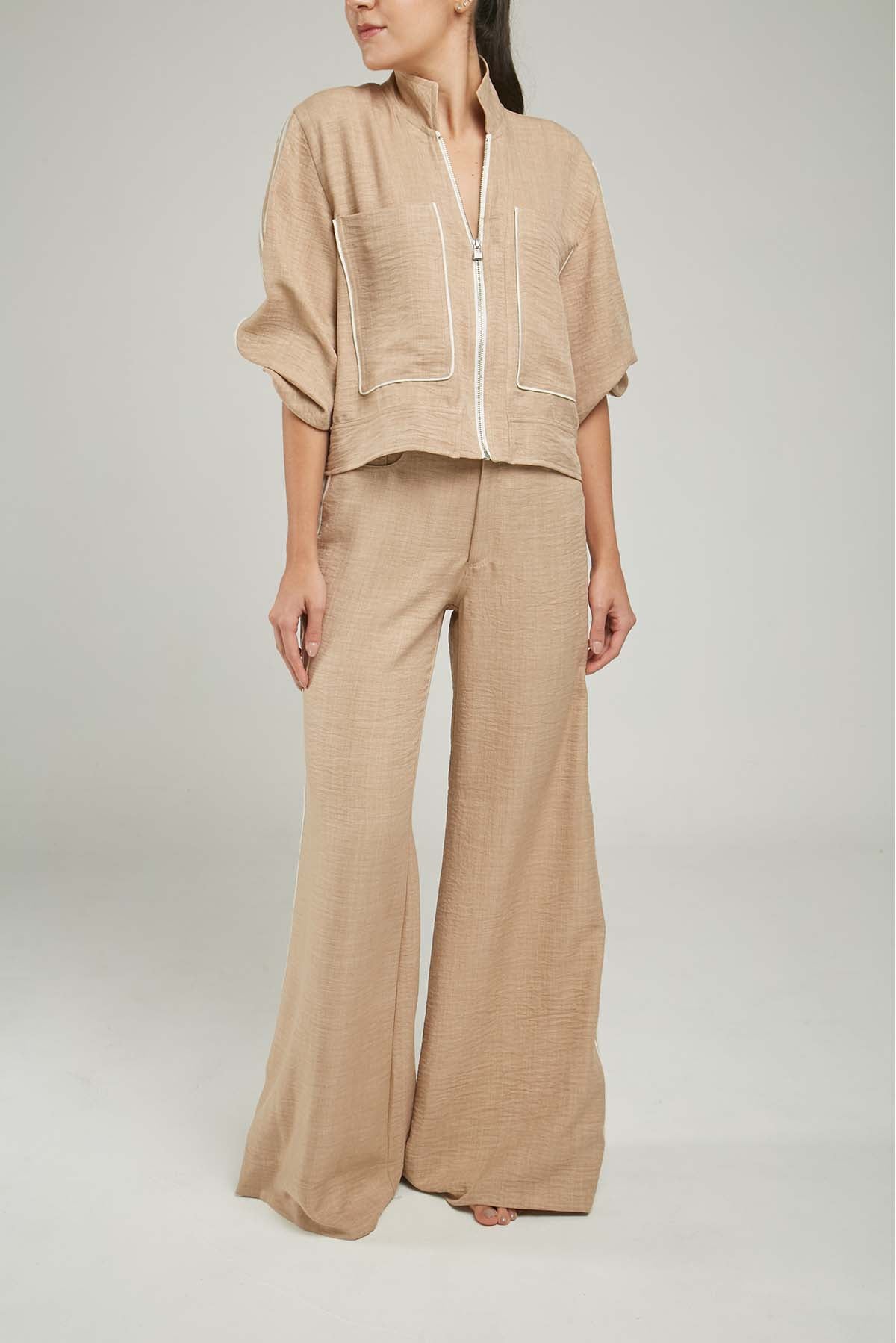 PANTALON PRETINA ELASTICO  HILADILLA LADO BOTA ANCHA