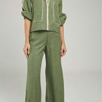 PANTALON PRETINA ELASTICO  HILADILLA LADO BOTA ANCHA