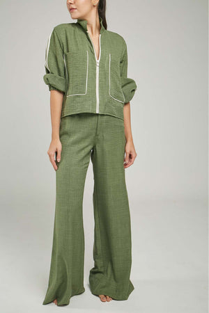 PANTALON PRETINA ELASTICO  HILADILLA LADO BOTA ANCHA