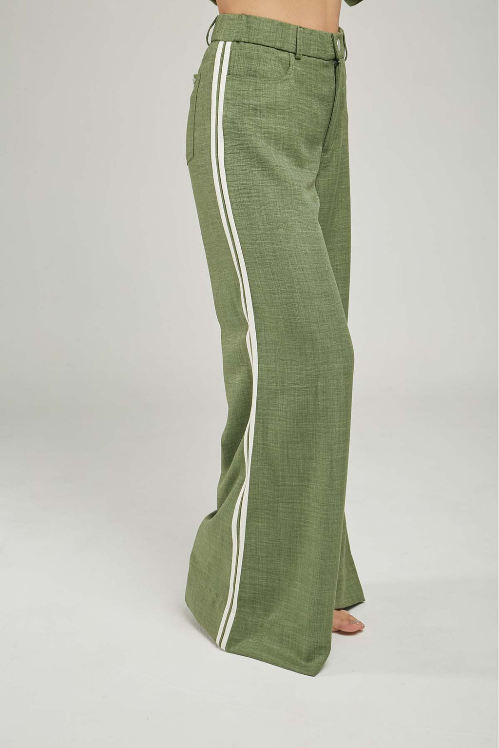 PANTALON PRETINA ELASTICO  HILADILLA LADO BOTA ANCHA