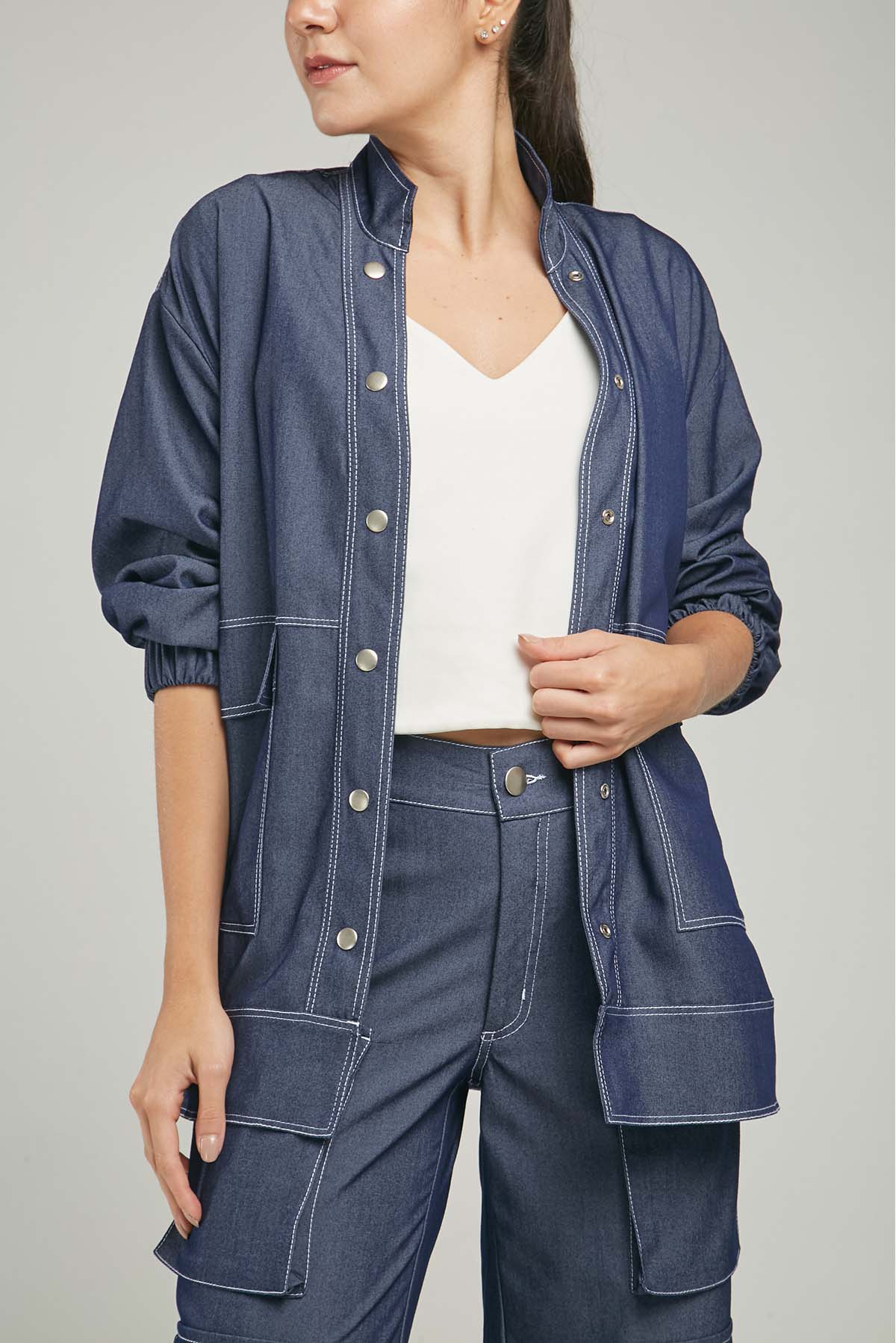 BLUSA BOLSILLO TAPAS GRANDE INFERIOR CN ML RESORTE PUÑO