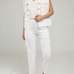 PANTALON CARGO HILADILLA LADO BOTA ESTRECHA TACHES