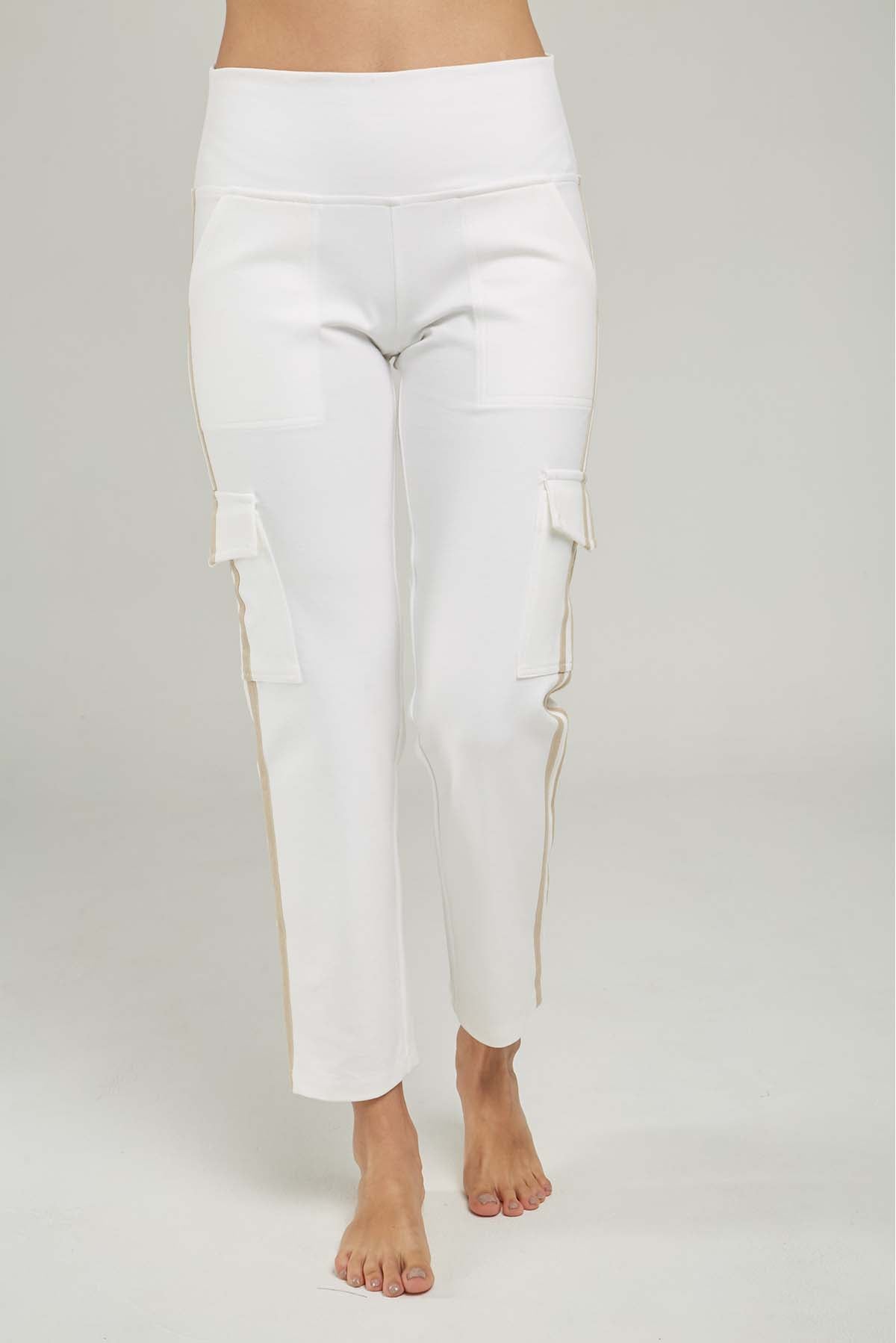 PANTALON CARGO HILADILLA LADO BOTA ESTRECHA TACHES