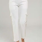 PANTALON CARGO HILADILLA LADO BOTA ESTRECHA TACHES