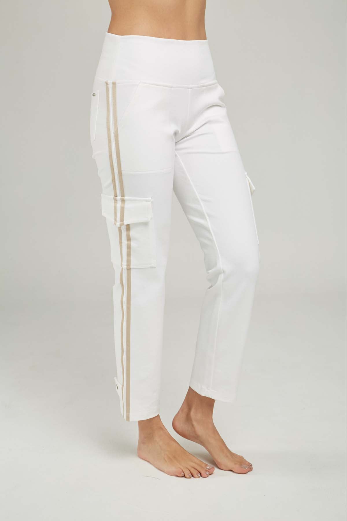 PANTALON CARGO HILADILLA LADO BOTA ESTRECHA TACHES