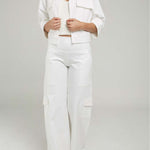 PANTALON TIPO CARGO BOLS BOTA ANCHA PRETINA  ANCHA