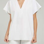 CAMISETA TIPO CAPA MANGA RODADA CUELLO V