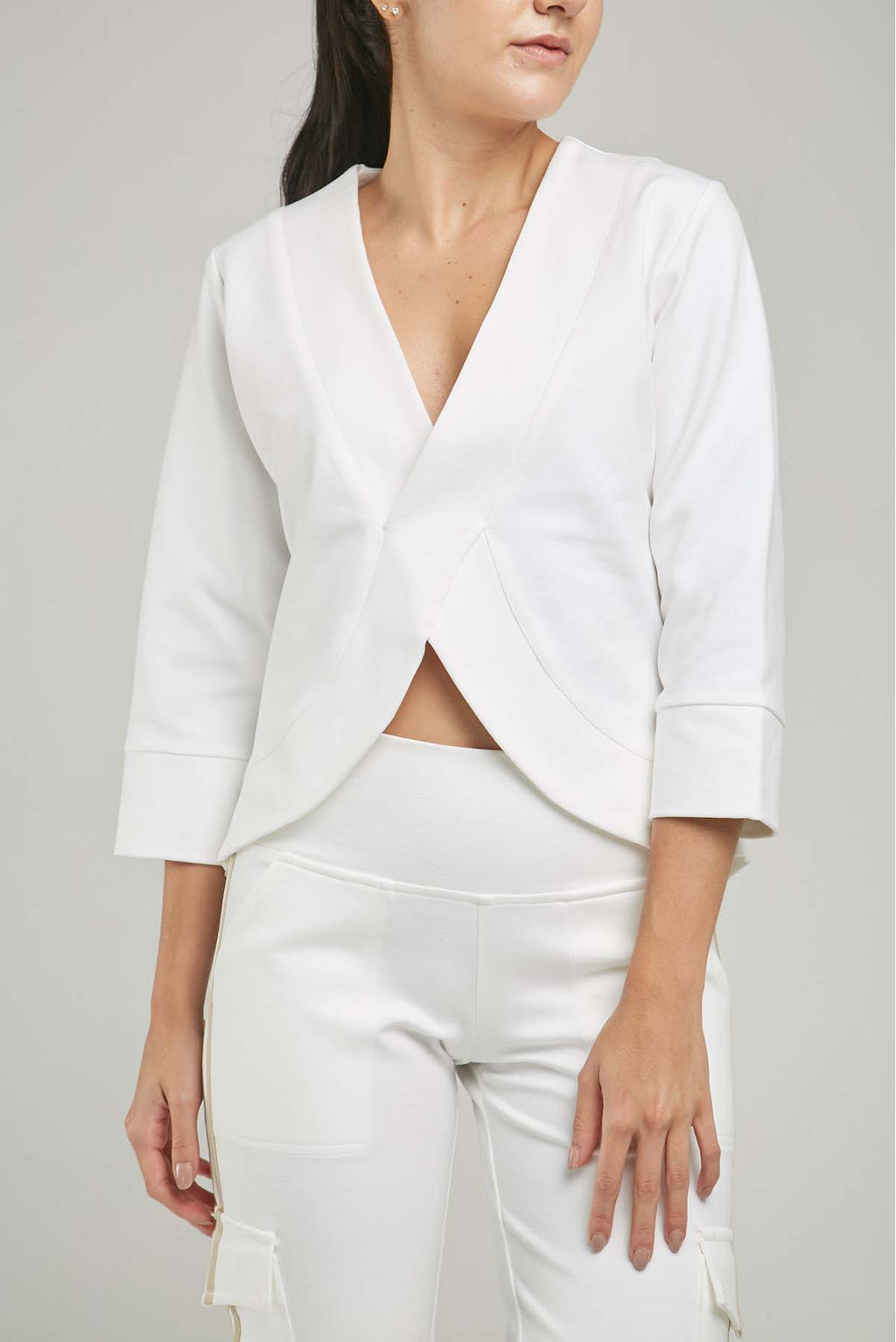 CAMISETA CRUZADA ADELANTE  CURVA RUEDO M/LARGA