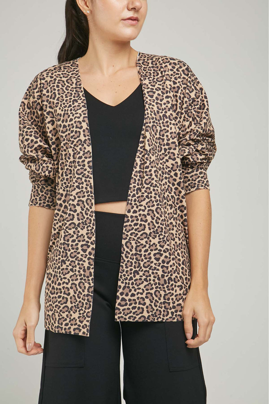 CARDIGAN ANIMAL PRINTINA  MANGA RANGLA CORTE PUÑO