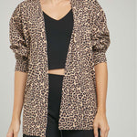 CARDIGAN ANIMAL PRINTINA  MANGA RANGLA CORTE PUÑO