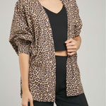 CARDIGAN ANIMAL PRINTINA  MANGA RANGLA CORTE PUÑO