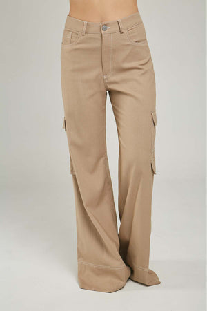 PANTALON  CARGO BOLSILLOS BOTA ANCHA PESPUNTE
