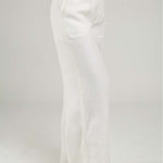 PANTALON LINO BORDE DESFLECADO PESPUNTE CAMEL