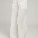 PANTALON LINO BORDE DESFLECADO PESPUNTE CAMEL