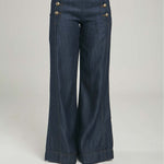 PANTALON TIPO JEAN BOTONES ADELANTE  BOTA ANCHA