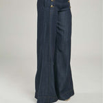 PANTALON TIPO JEAN BOTONES ADELANTE  BOTA ANCHA