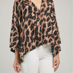 BLUSA ANIMAL PRINT MANGA RANGLA OJAL PUÑO C
