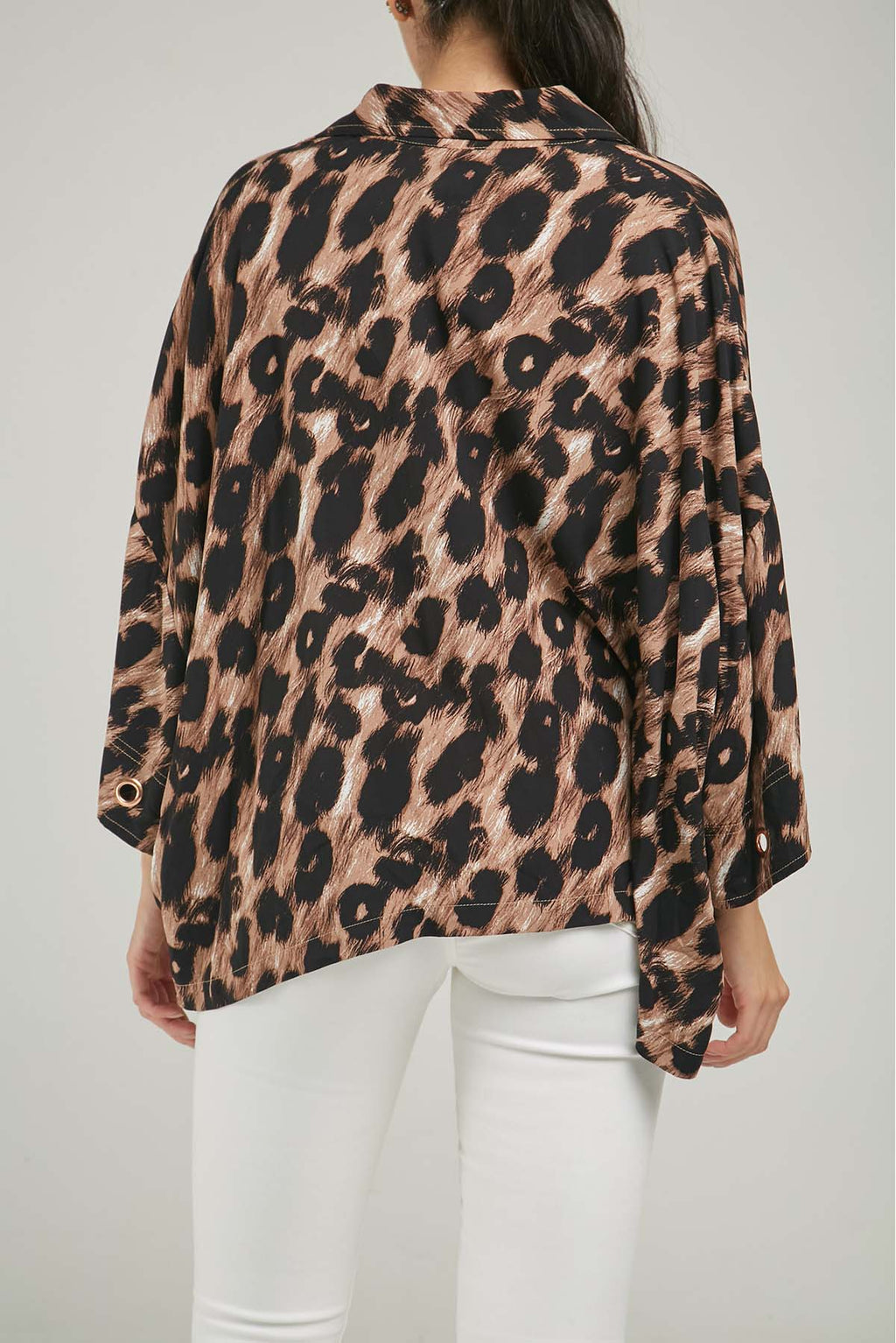 BLUSA ANIMAL PRINT MANGA RANGLA OJAL PUÑO C