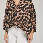 BLUSA ANIMAL PRINT MANGA RANGLA OJAL PUÑO C