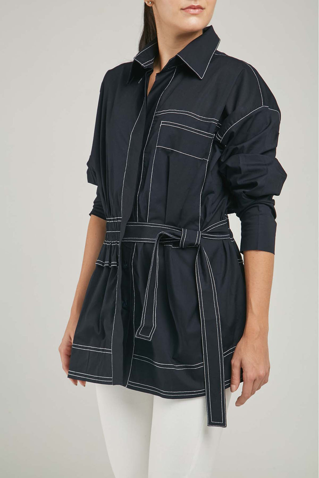 BLUSON 1 BOLSILLO GRANDE RECOGIDO CINTURA AMARAR LADO ML