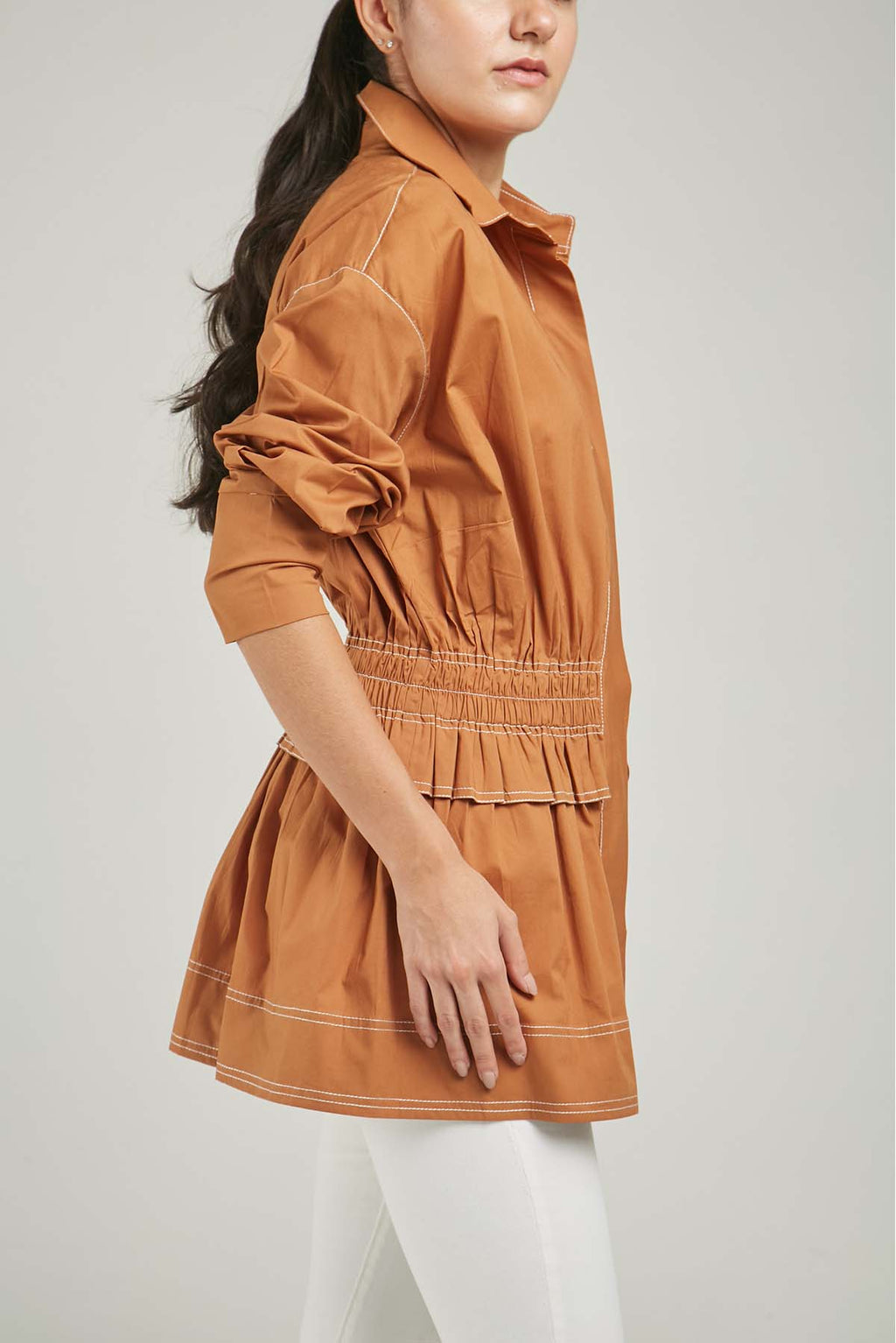 BLUSON 1 BOLSILLO GRANDE RECOGIDO CINTURA AMARAR LADO ML