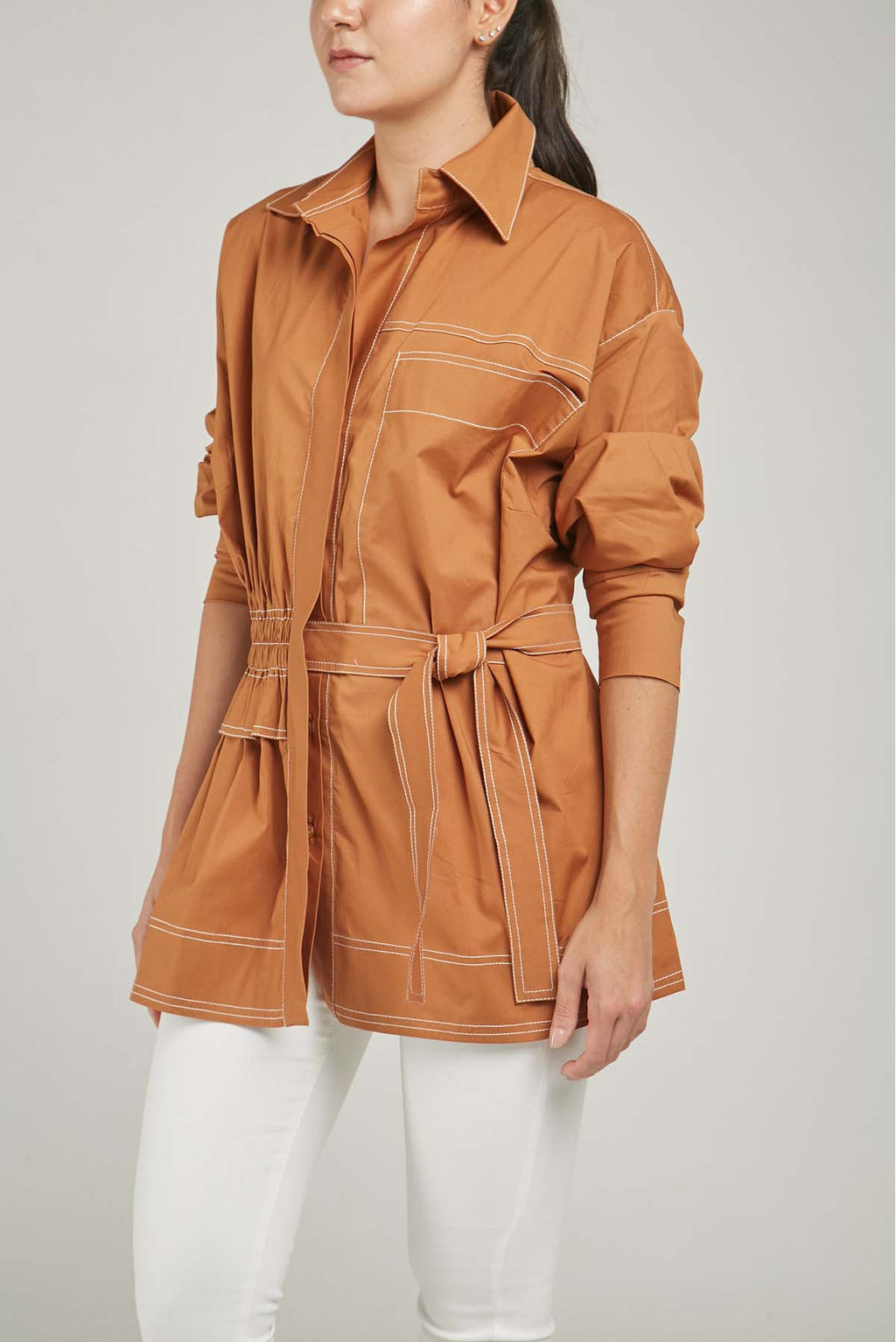 BLUSON 1 BOLSILLO GRANDE RECOGIDO CINTURA AMARAR LADO ML