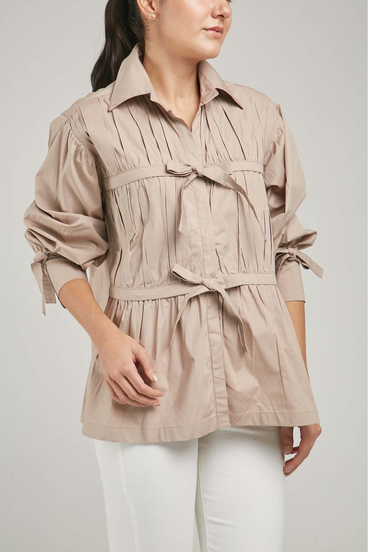 BLUSA LISTA MOÑO HORIZONTAL ADELANTE PUÑO PRENSE A