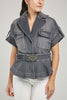 CHALECO JEAN UN BOTON M/R BOLSILLO TAPAS PESPUNTE RUEDO