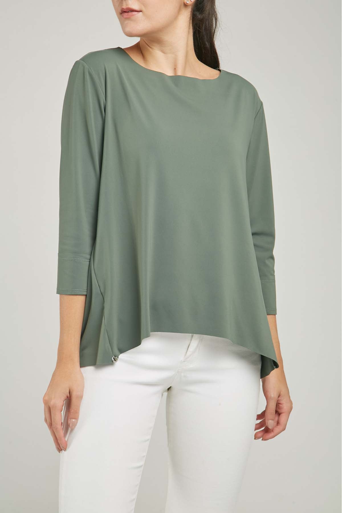 CAMISETA COLA MANGA 3-4 CORTE PUÑO CUELLO REDONDO