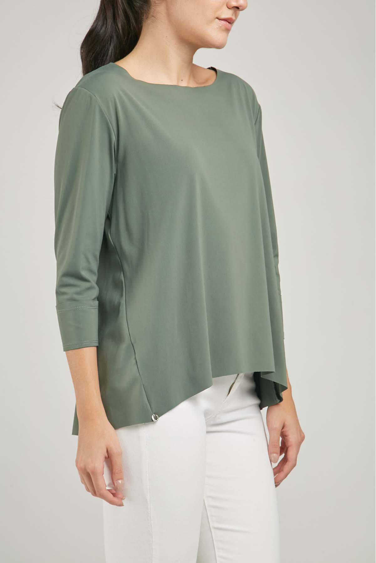 CAMISETA COLA MANGA 3-4 CORTE PUÑO CUELLO REDONDO