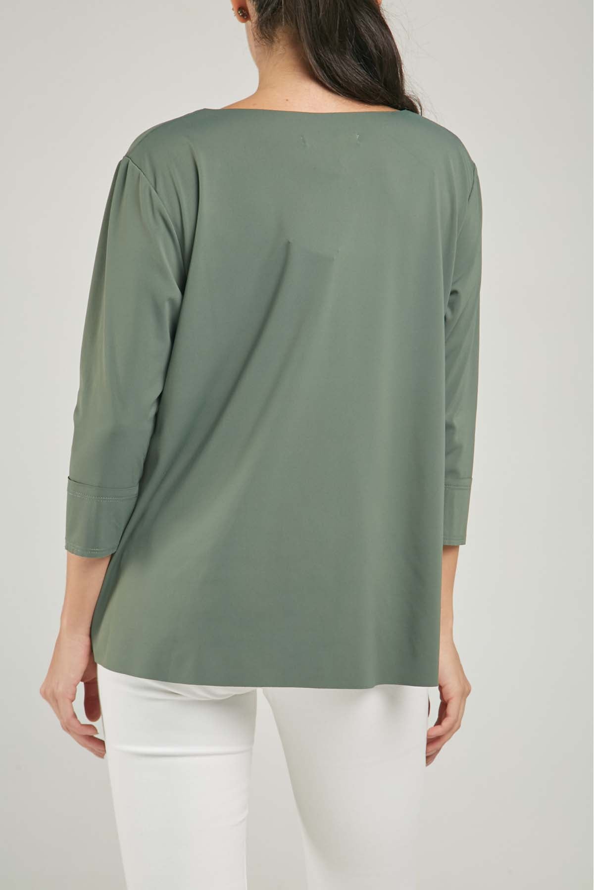 CAMISETA COLA MANGA 3-4 CORTE PUÑO CUELLO REDONDO