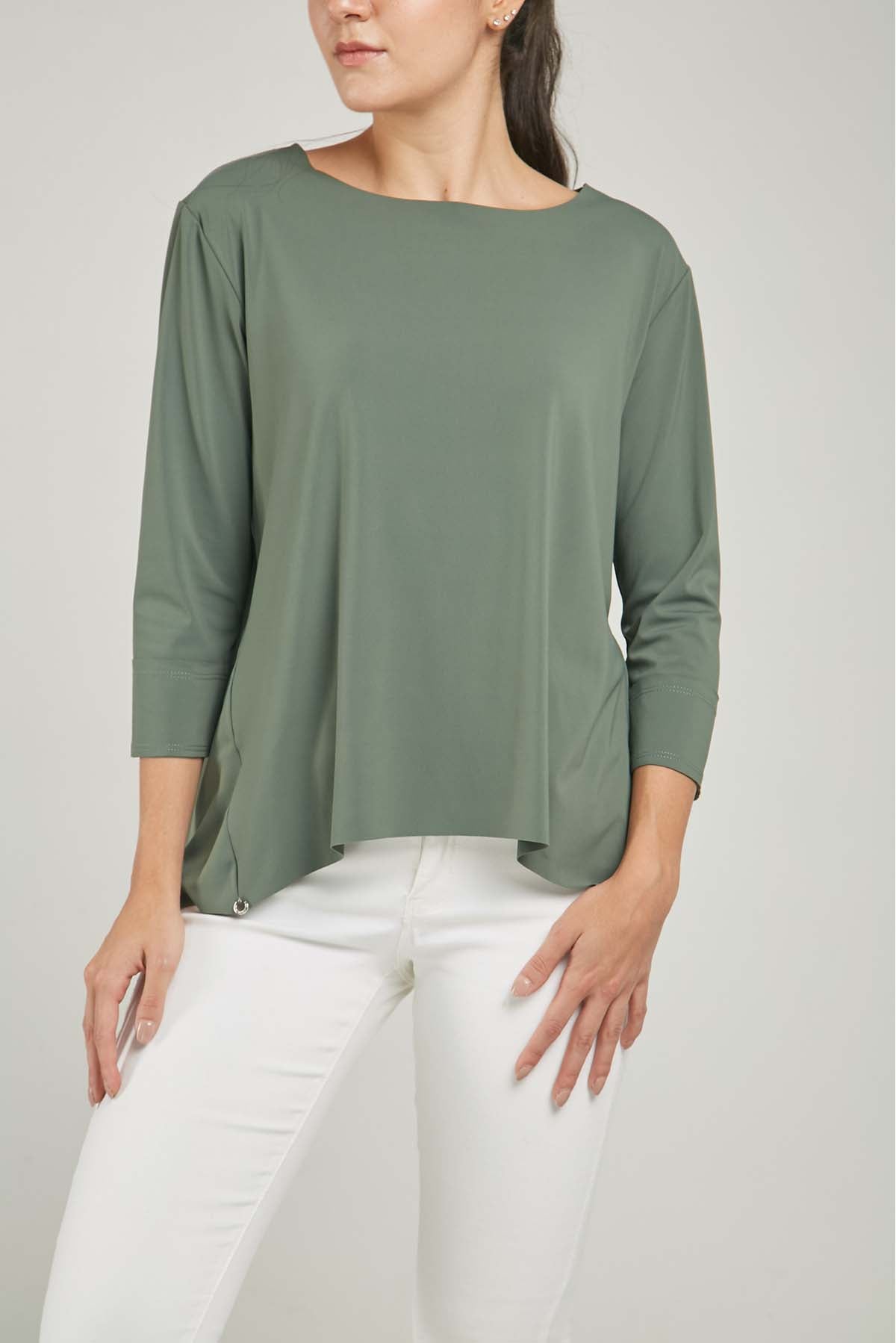 CAMISETA COLA MANGA 3-4 CORTE PUÑO CUELLO REDONDO