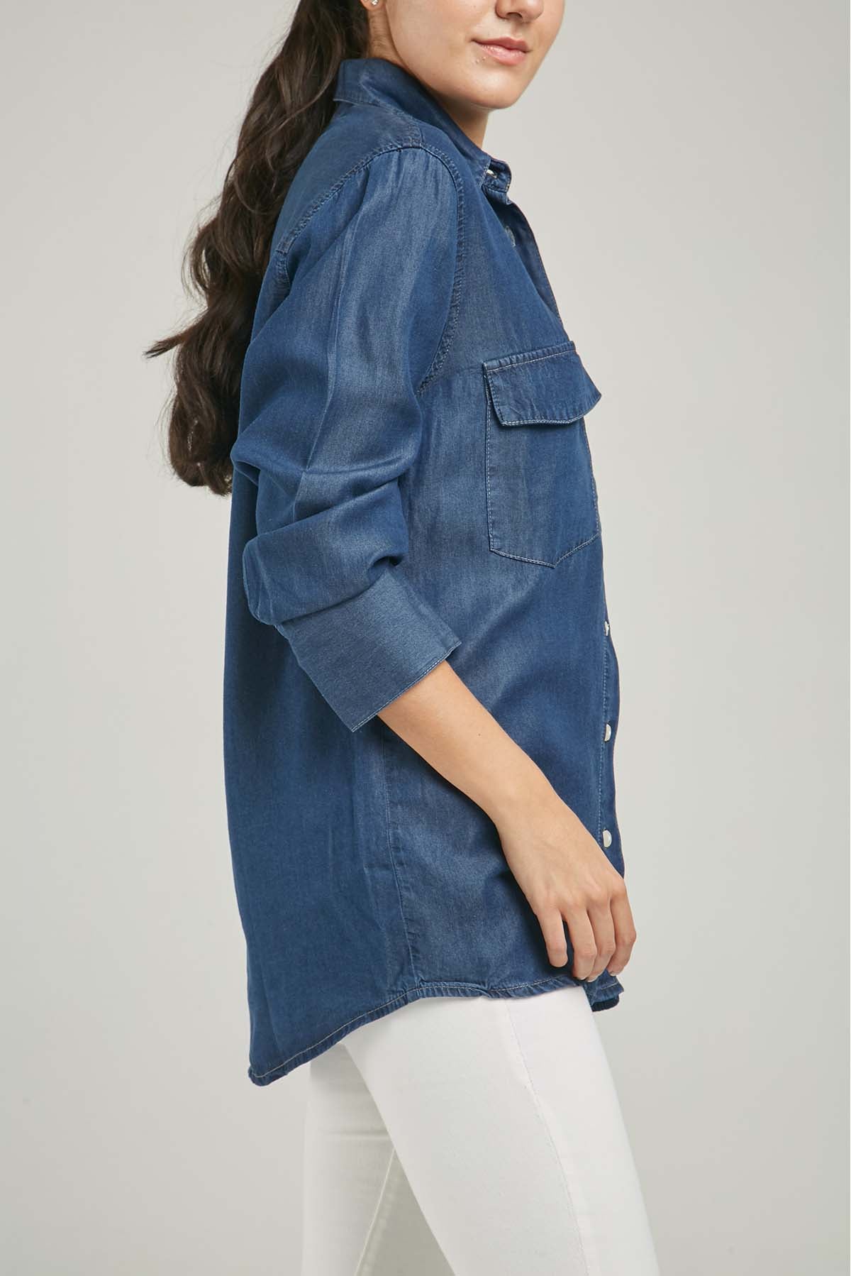 BLUSON TIPO JEAN PARCHE ADELANTE  BORDA FLOR BOLERO