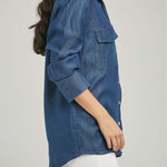 BLUSON TIPO JEAN PARCHE ADELANTE  BORDA FLOR BOLERO