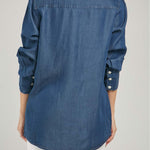 BLUSON TIPO JEAN PARCHE ADELANTE  BORDA FLOR BOLERO