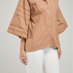 BLUSA CORTES PESPUNTE MANGA ANCHAS ALFORZA PESPUNTE