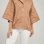 BLUSA CORTES PESPUNTE MANGA ANCHAS ALFORZA PESPUNTE