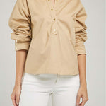 BLUSA 1/2 PERILLA BROCHE  M/L C/N PINZAS ESPALDA