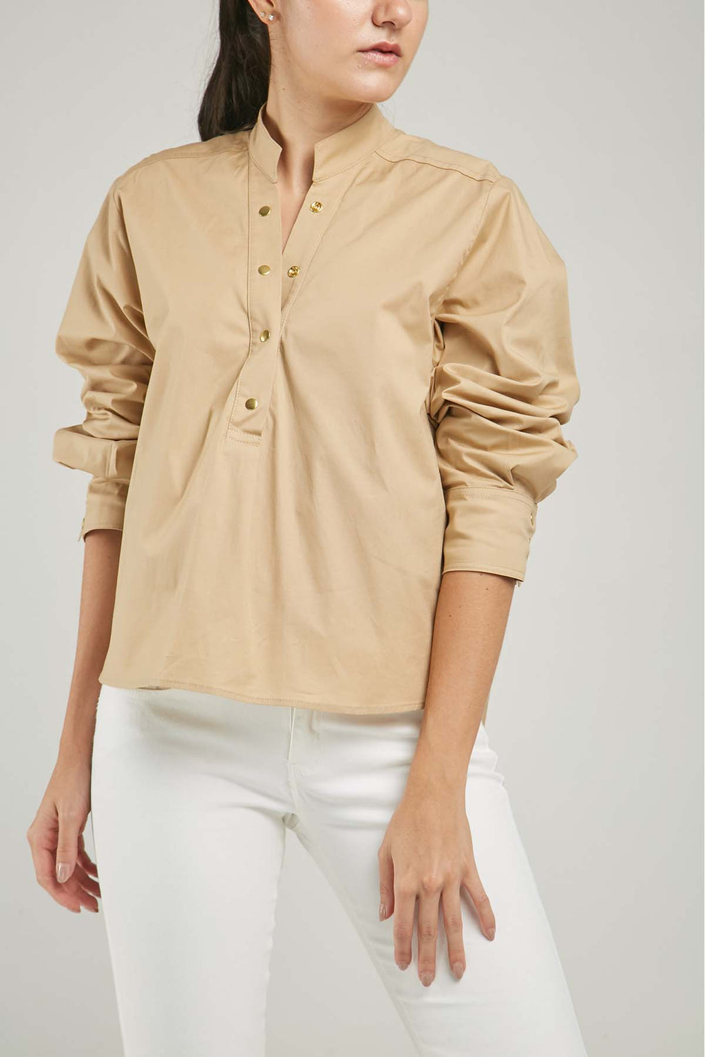 BLUSA 1/2 PERILLA BROCHE  M/L C/N PINZAS ESPALDA