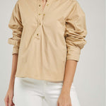 BLUSA 1/2 PERILLA BROCHE  M/L C/N PINZAS ESPALDA