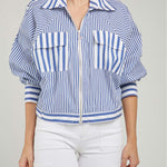 CHAQUETA RAYAS BOLSILLO IRREGULAR  CHAR/HOMB/PRET