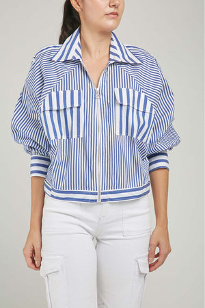 CHAQUETA RAYAS BOLSILLO IRREGULAR  CHAR/HOMB/PRET