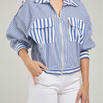 CHAQUETA RAYAS BOLSILLO IRREGULAR  CHAR/HOMB/PRET