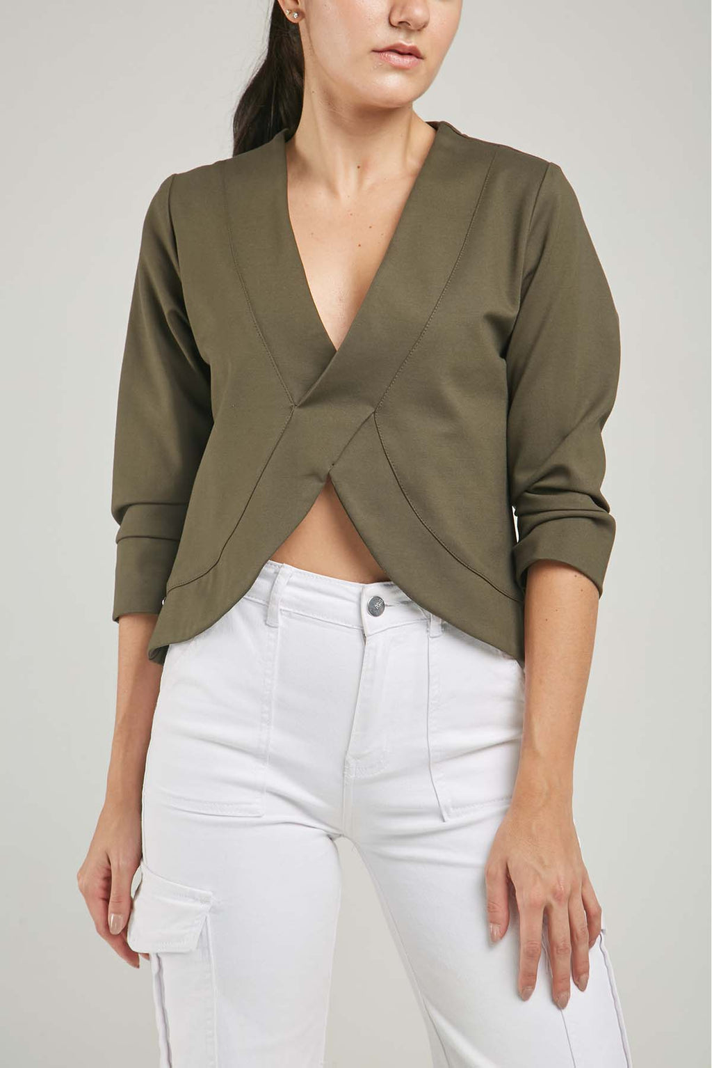 CAMISETA CRUZADA ADELANTE  CURVA RUEDO M/LARGA